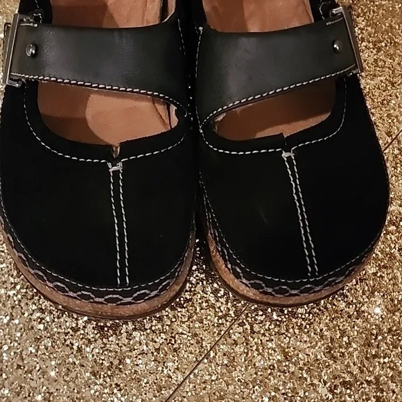 EARTH ORIGINS BLACK FLAT COMFORT SHOES SIZE 7 GOOD CONDITION - Picture 2 of 12
